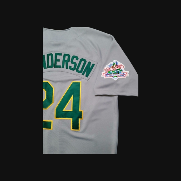 Rickey Henderson Jersey Oakland A's 1989 World Series Battle Of Bay Patch New🎁 - Picture 3 of 4